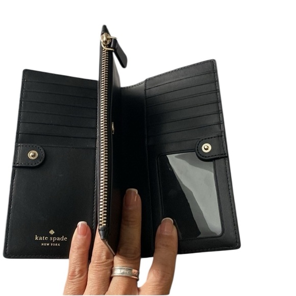 Kate Spade Patterson Drive Black Snap BiFold Wallet NWOT - Picture 3 of 8